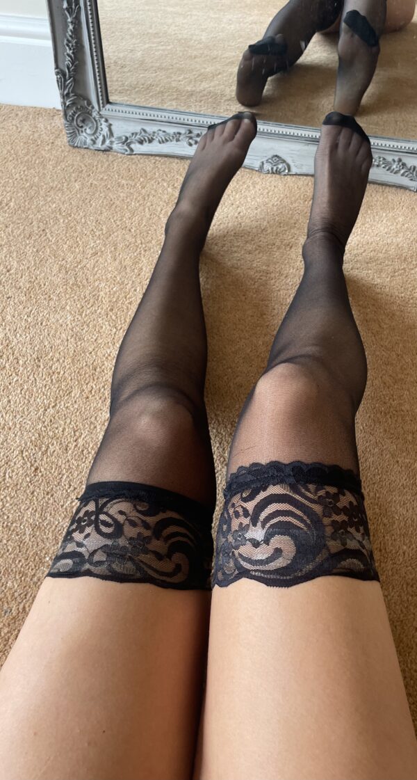 Black lace top Stockings non slip